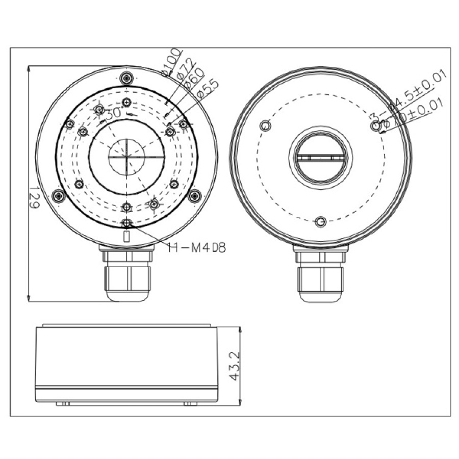 HIKVISION HIWATCH βάση κάμερας DS-1280ZJ-XS, μεταλλική, λευκή - Image 2