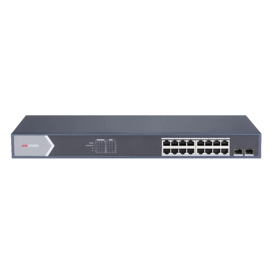 HIKVISION Managed switch DS-3E1518P-SI, 16x PoE & 2x SFP ports, 1000Mbps