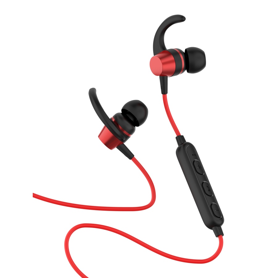 YISON earphones E14 με μαγνήτη, Bluetooth, 10mm, 65mAh, κόκκινα - Image 4