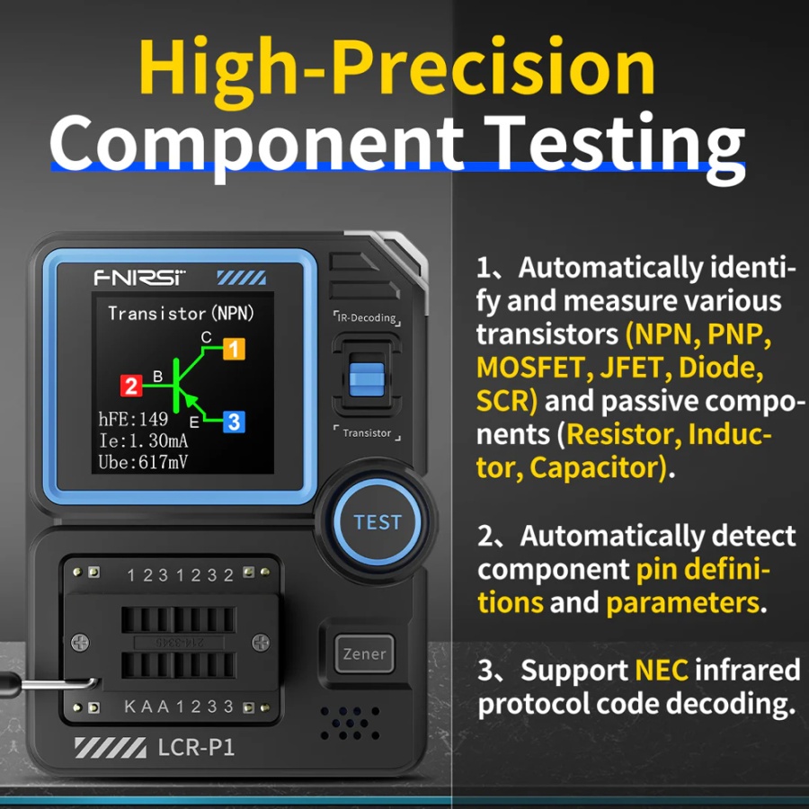 FNIRSI transistor tester LCR-P1, επαναφορτιζόμενο - Image 3