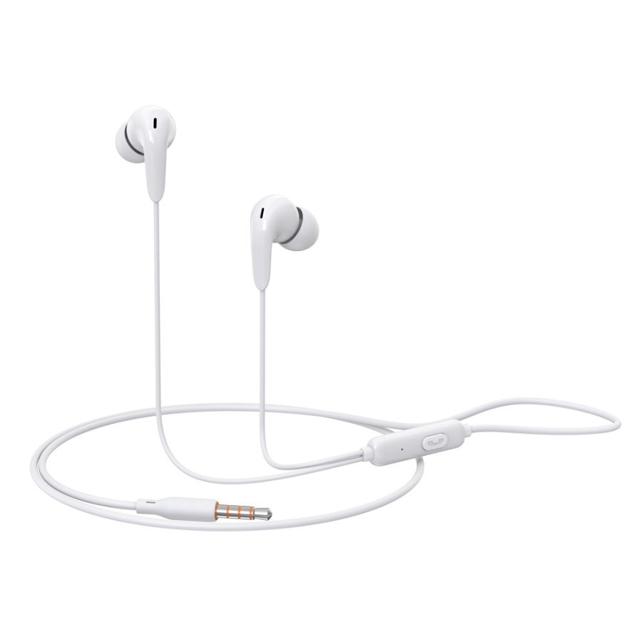 CELEBRAT earphones με μικρόφωνο G26, 3.5mm σύνδεση, Φ10mm, 1.2m, λευκά - Image 3