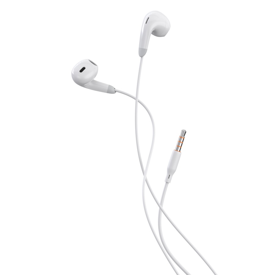 CELEBRAT earphones με μικρόφωνο G27, 3.5mm σύνδεση, Φ14mm, 1.2m, λευκά - Image 3