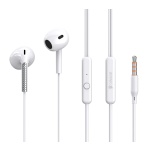 CELEBRAT earphones με μικρόφωνο G28, 3.5mm σύνδεση, Φ10mm, 1.2m, λευκά