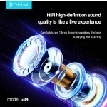 CELEBRAT earphones με μικρόφωνο G34, 3.5mm σύνδεση, 14mm, 1.2m, μαύρα - Image 3
