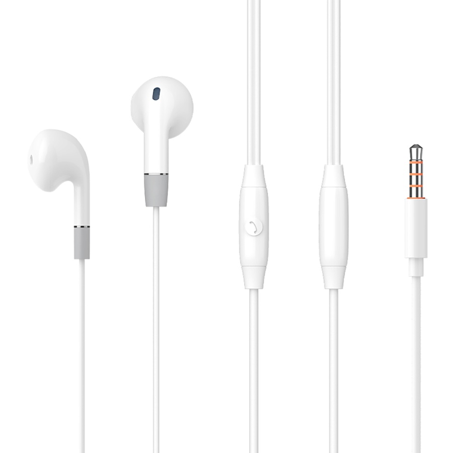 CELEBRAT earphones με μικρόφωνο G8, 3.5mm σύνδεση, Φ14.2mm, 1.2m, λευκά