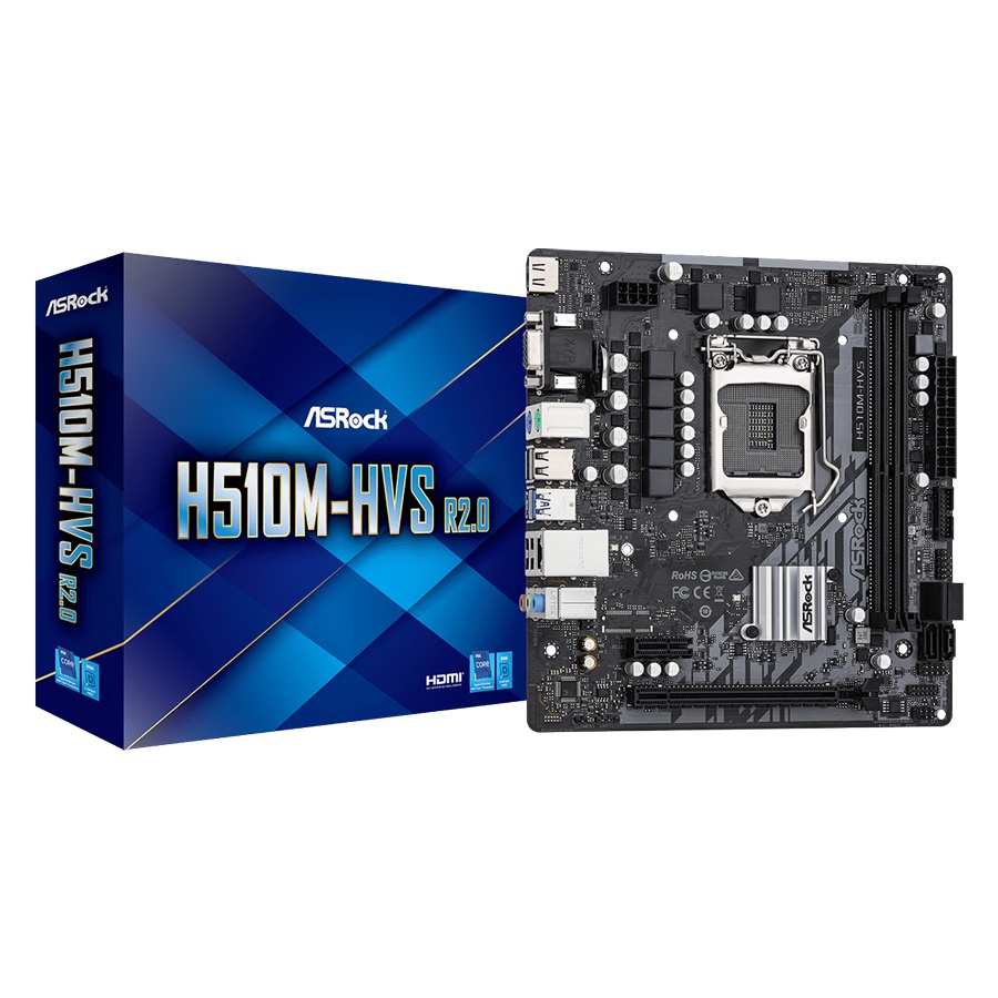 ASROCK μητρική H510M-HVS R.2, 2x DDR4, s1200, USB 3.2, mATX - Image 4