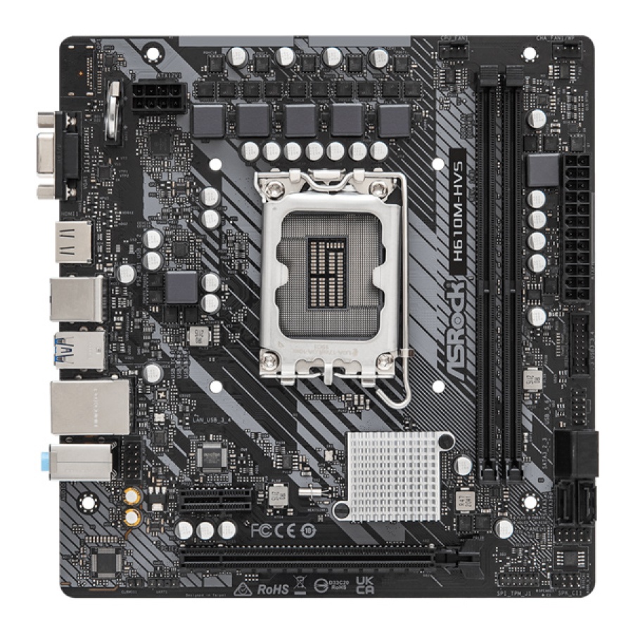 ASROCK μητρική H610M-HVS, 2x DDR4, s1700, USB 3.2 Gen1, mATX - Image 3