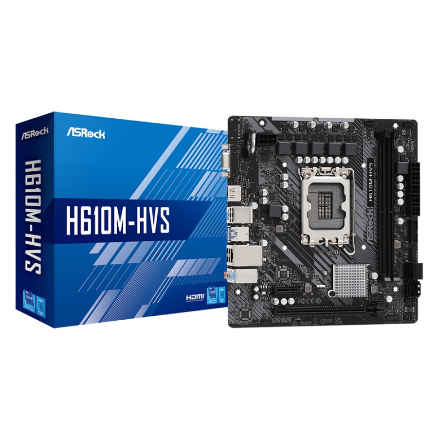 ASROCK μητρική H610M-HVS, 2x DDR4, s1700, USB 3.2 Gen1, mATX - Image 4