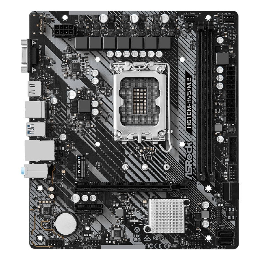ASROCK μητρική H610M-HVS/M.2 R2.0, 2x DDR4, s1700, USB 3.2 Gen1, mATX - Image 3