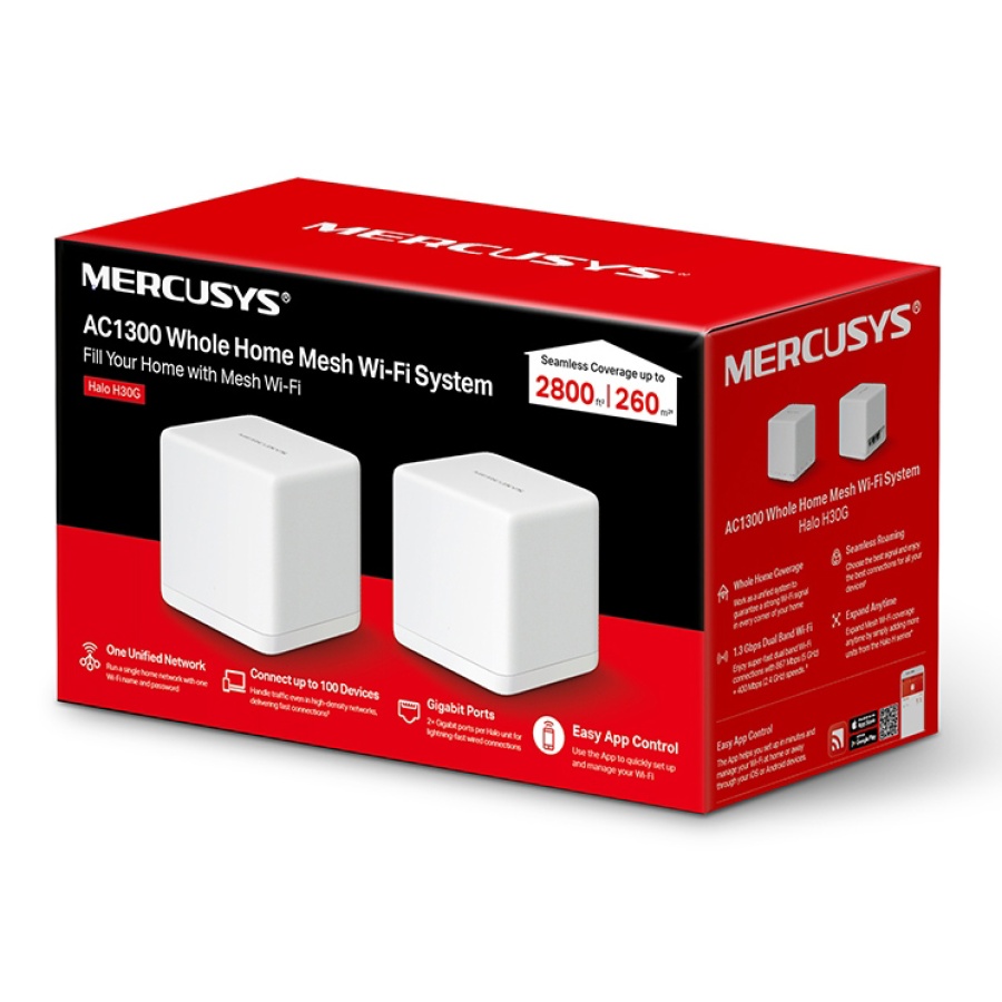 MERCUSYS Mesh Wi-Fi System Halo H30G, 1.3Gbps Dual Band, 2τμχ, Ver. 1.0 - Image 4