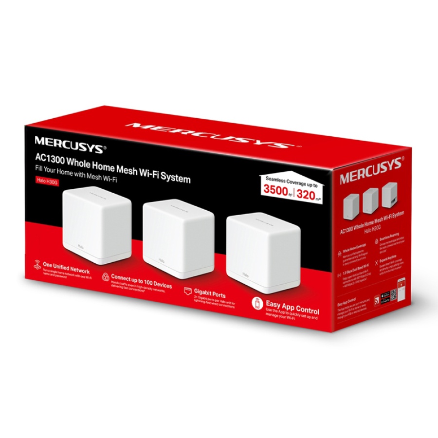 MERCUSYS Mesh Wi-Fi System Halo H30G, 1.3Gbps Dual Band, 3τμχ, Ver. 1.0 - Image 5