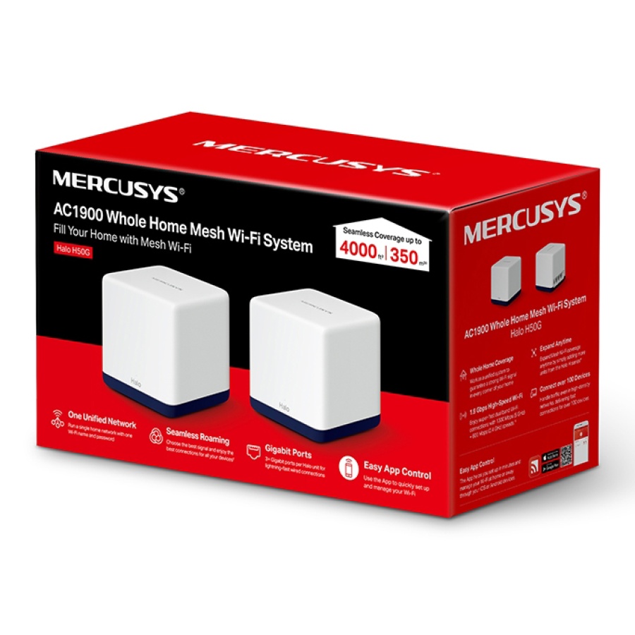 MERCUSYS Mesh Wi-Fi System Halo H50G, 1.9Gbps Dual Band, 2τμχ, Ver. 1.0 - Image 5