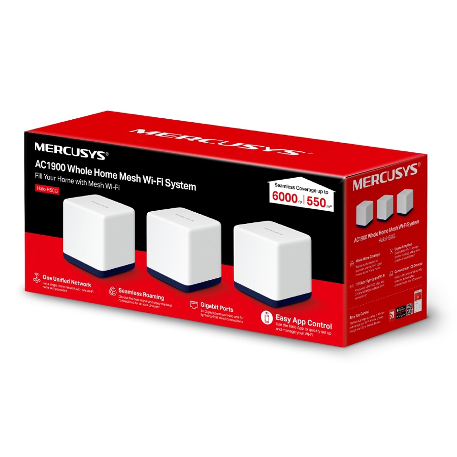 MERCUSYS Mesh Wi-Fi System Halo H50G, 1.9Gbps Dual Band, 3τμχ, Ver. 1.0 - Image 5