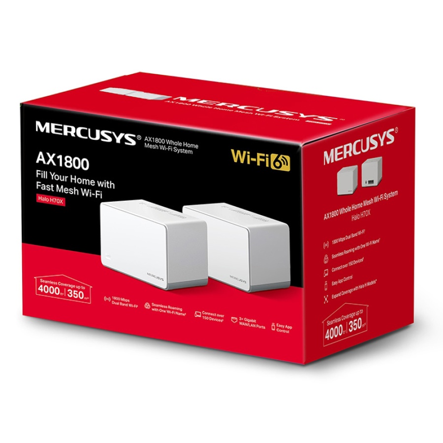 MERCUSYS Mesh Wi-Fi 6 System Halo H70X, 1.8Gbps Dual Band, 2τμχ, Ver 1.0 - Image 3