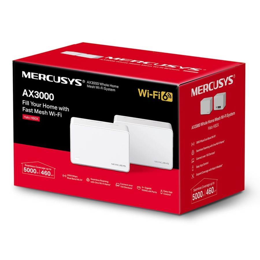 MERCUSYS Mesh Wi-Fi 6 System Halo H80X, 3Gbps Dual Band, 2τμχ, Ver. 1.0 - Image 3