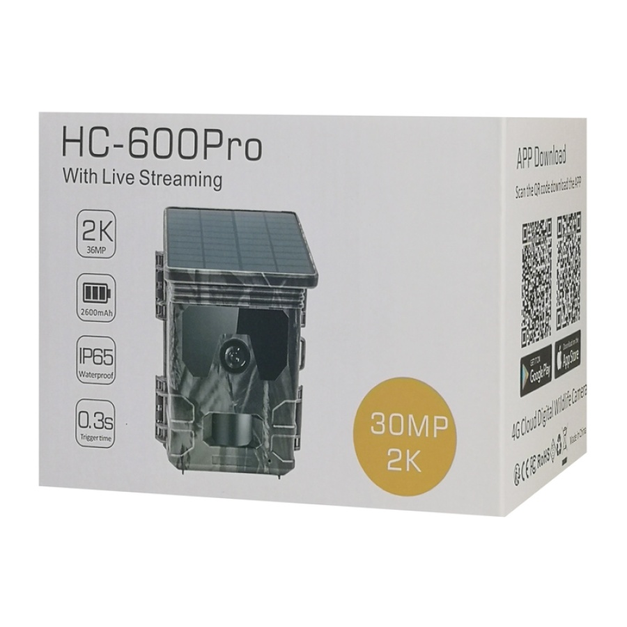 SUNTEK smart ηλιακή κάμερα κυνηγού HC-600PRO, PIR, 4G, 30MP/2K, SD, IP65 - Image 8