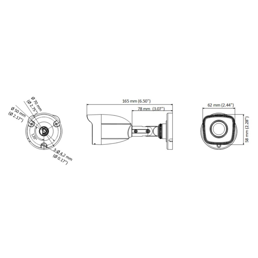 HIKVISION HIWATCH υβριδική κάμερα HWT-B150-P, 2.8mm, 5MP, IP66, IR 20m - Image 2