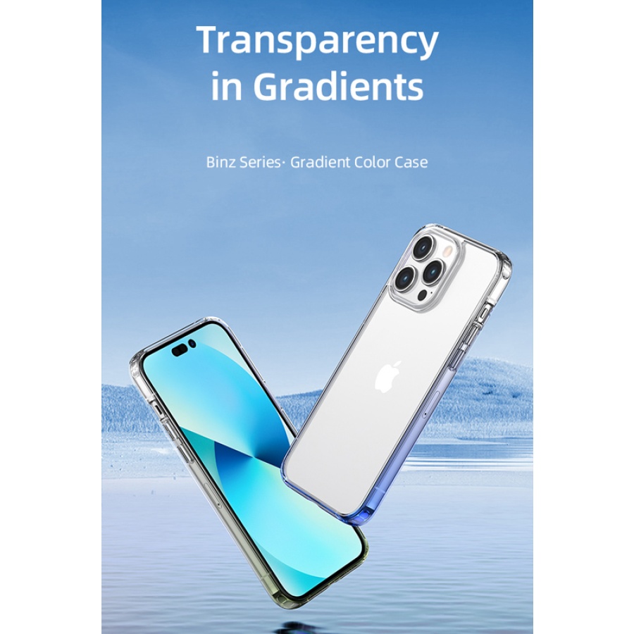 USAMS θήκη Binz για iPhone 14 Pro, μπλε & διάφανη - Image 2