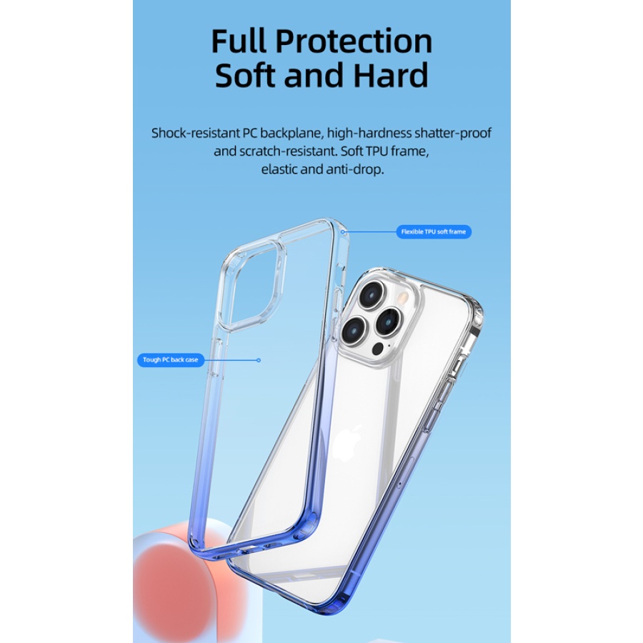 USAMS θήκη Binz για iPhone 14 Pro, μπλε & διάφανη - Image 3