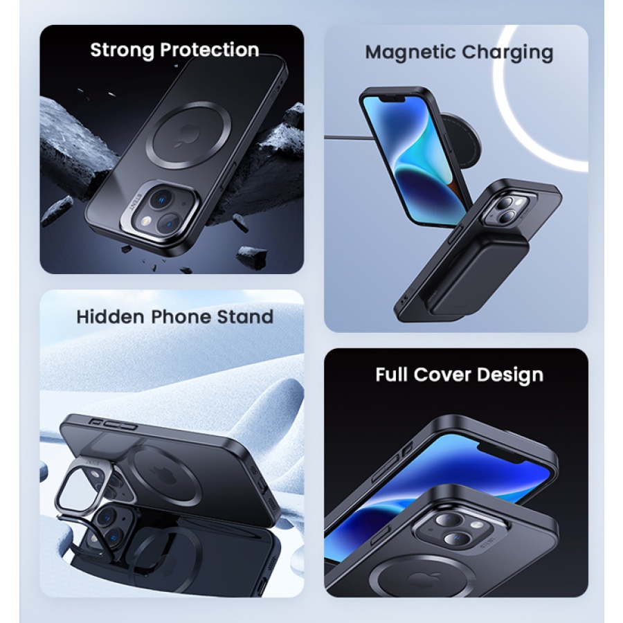 USAMS θήκη Geying US-BH855 για iPhone 15 Pro, διάφανη/μπλε - Image 2