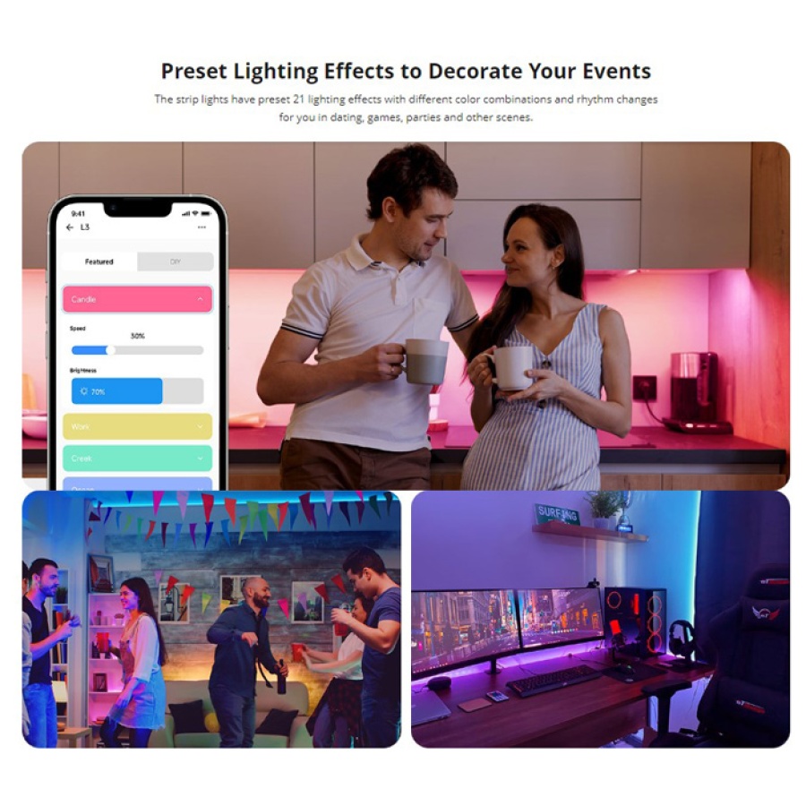 SONOFF smart LED καλωδιοταινία L3, RGB, Wi-Fi & Bluetooth, 5m - Image 4