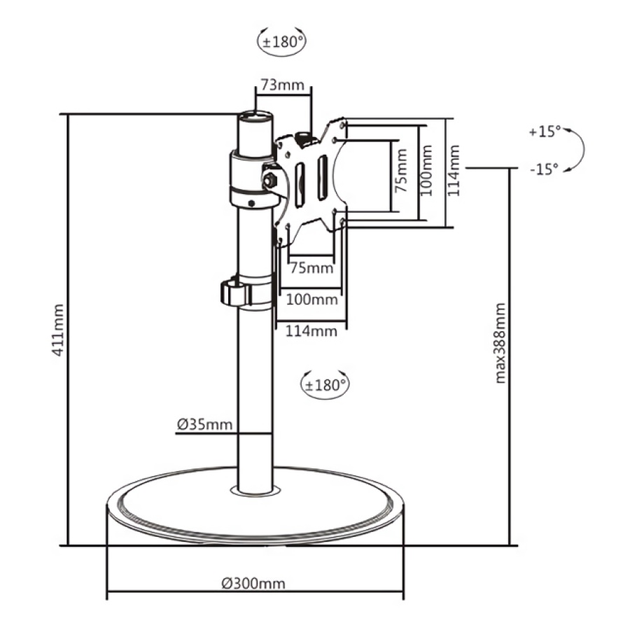 BRATECK Βάση γραφείου LDT40-T01 για οθόνη 17" - 32", 8kg - Image 4