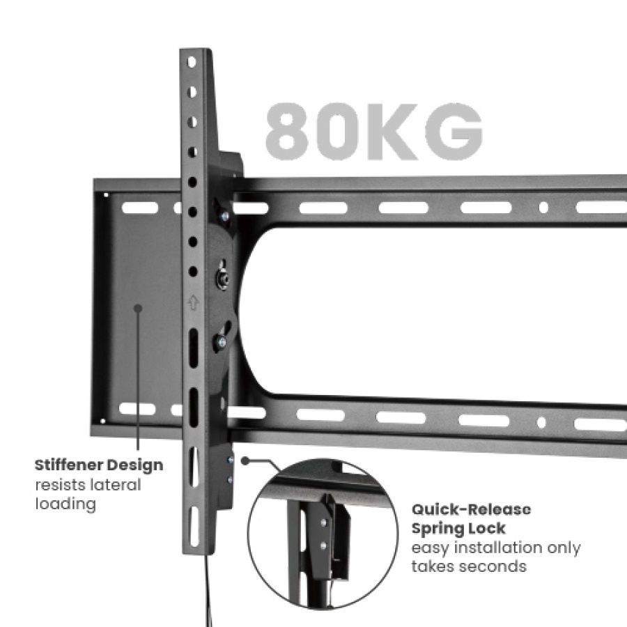 BRATECK επιτοίχια βάση LP73-48T για τηλεόραση 43"-90", έως 80kg - Image 3