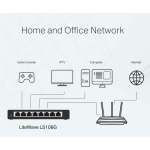 TP-LINK Desktop Switch LS108G, 8-port 10/100/1000Mbps, Ver. 1.0 - Image 6