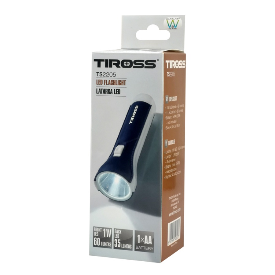 TIROSS φορητός φακός LED TS-2205, 60lm + 35lm, μπλε - Image 3