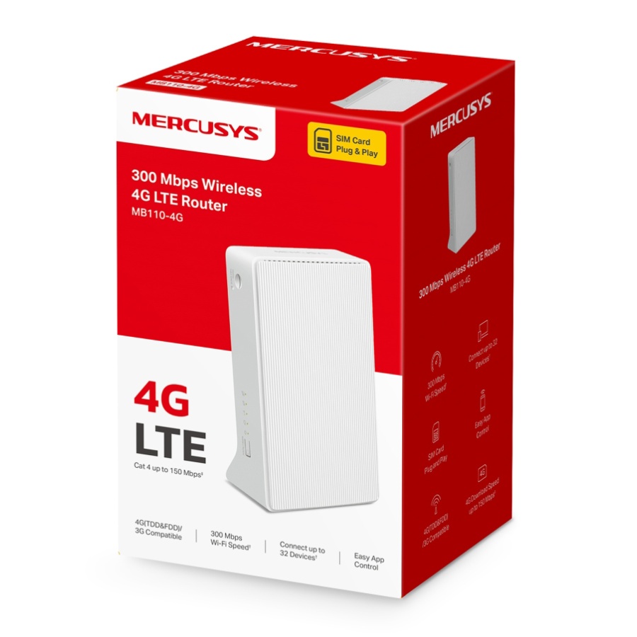 MERCUSYS router MB110-4G, 4G LTE, WiFi 300 Mbps, Ver. 2.0 - Image 7