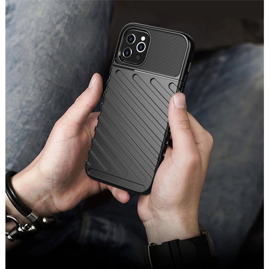 POWERTECH Θήκη Carbon MOB-1558 για  iPhone 12 min, μαύρη - Image 3