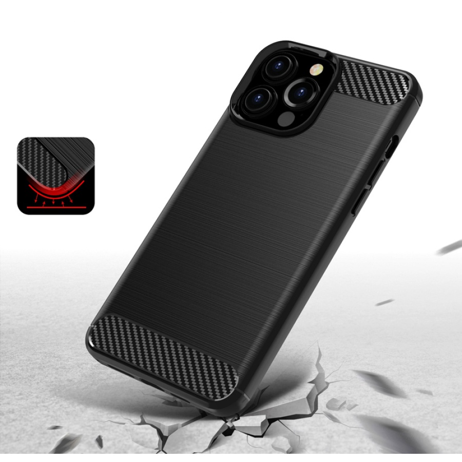 POWERTECH Θήκη Carbon MOB-1656 για iPhone 13 Pro Max, μαύρη - Image 3