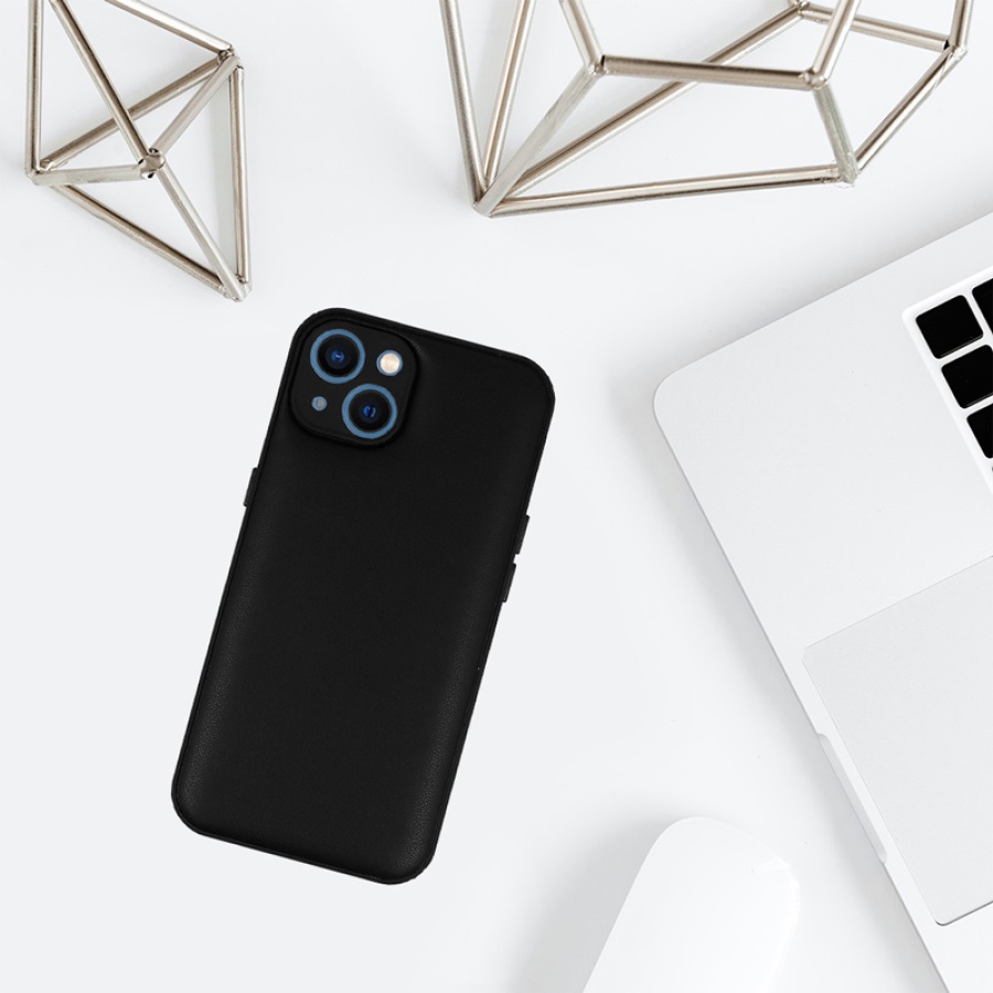 POWERTECH θήκη Leather 3D MOB-1869 για iPhone 14, μαύρη - Image 2