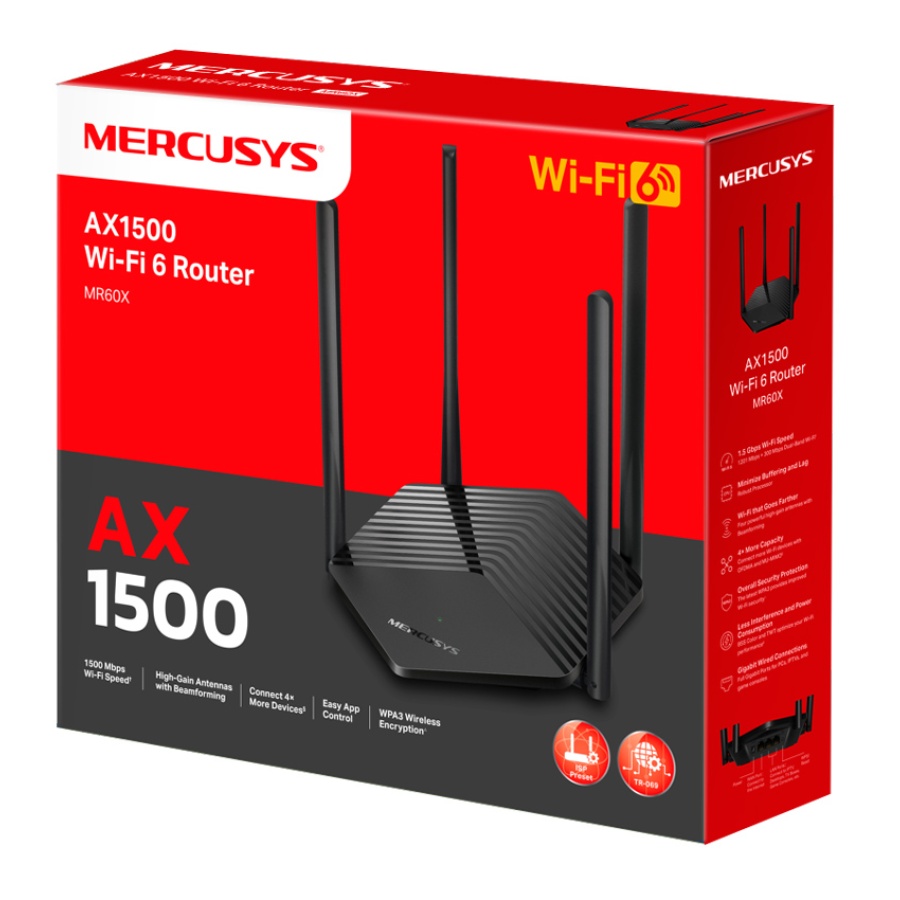 MERCUSYS router MR60X, Wi-Fi 6, 1500Mbps AX1500, Dual Band, Ver. 2.0 - Image 3