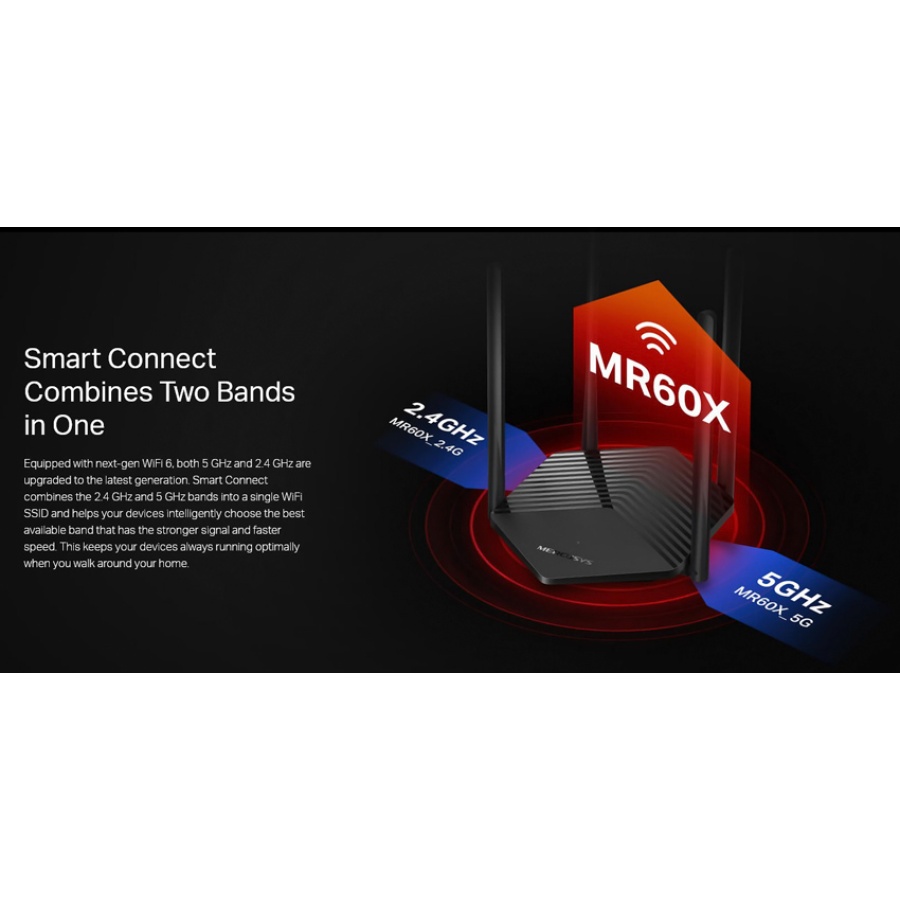 MERCUSYS router MR60X, Wi-Fi 6, 1500Mbps AX1500, Dual Band, Ver. 2.0 - Image 2