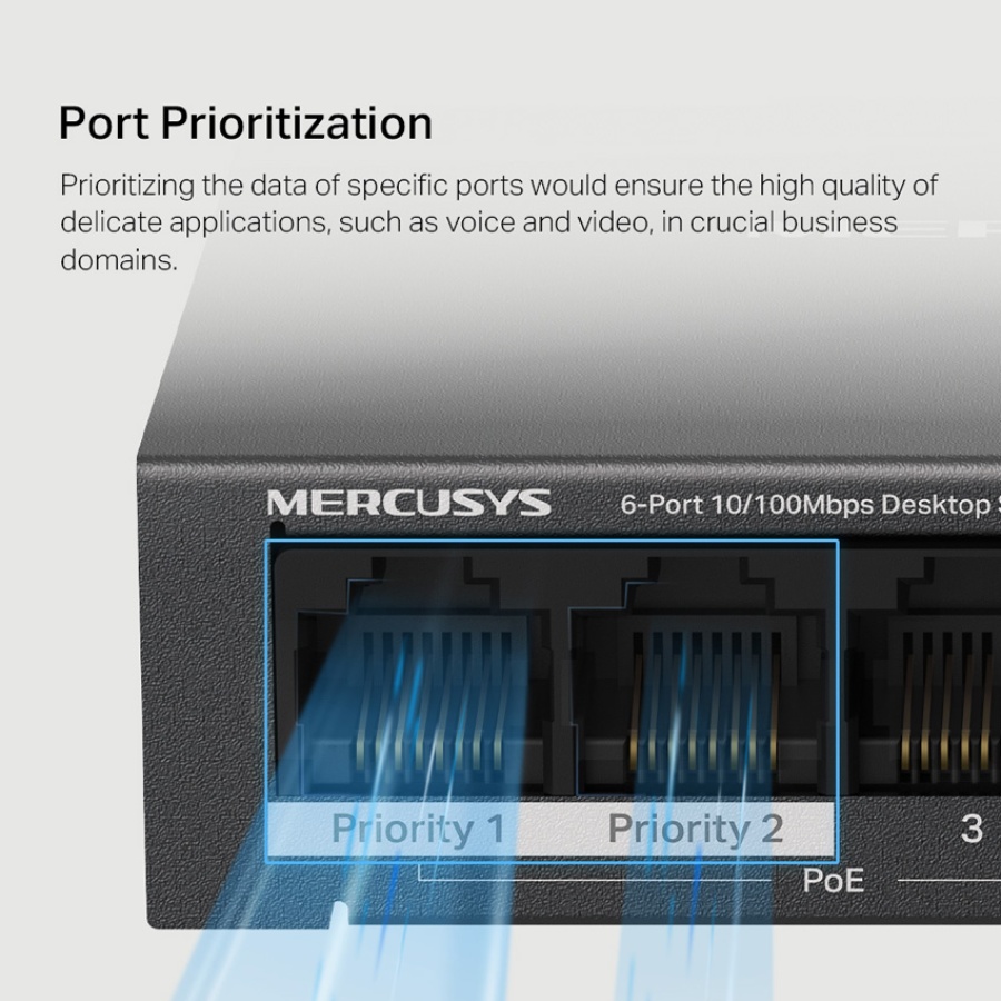 MERCUSYS Desktop Switch MS106LP, 6x 10/100 Mbps, PoE+, Ver. 1.0 - Image 6