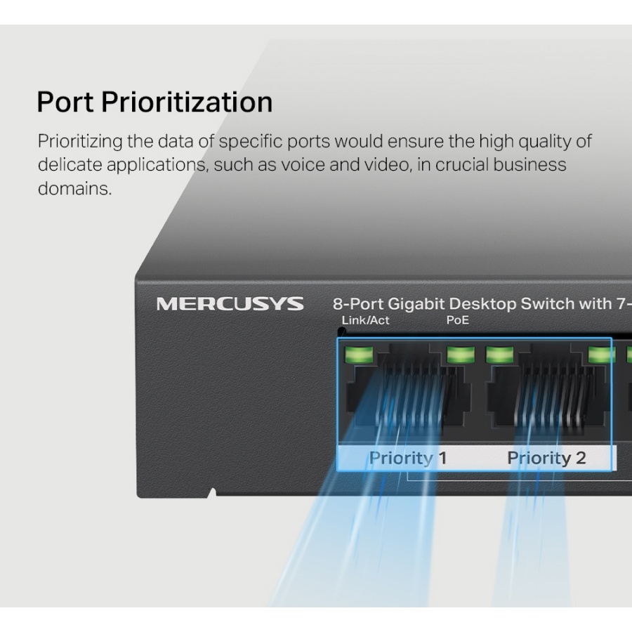 MERCUSYS Desktop Switch MS108GP, 8x 10/100/1000 Mbps, PoE+, Ver. 1.0 - Image 6