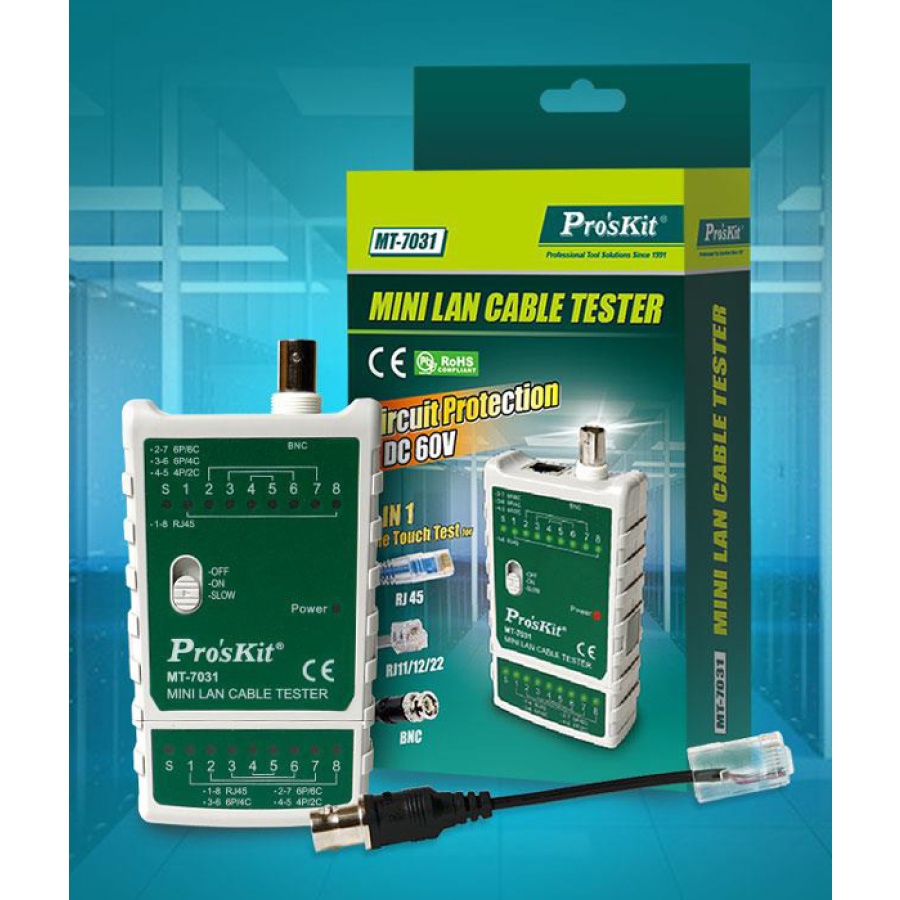 PROSKIT tester καλωδίων δικτύου MT-7031 για RJ45/11/12/22 & BNC - Image 9