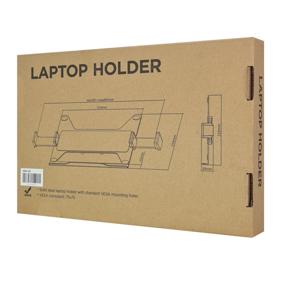 BRATECK Βάση laptop NBH-6E για βάση οθονών, VESA 75x75, 11.6-17.3", γκρι - Image 7