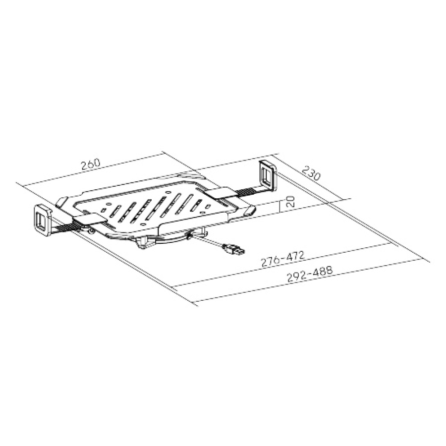 BRATECK βάση & ψύξη laptop NBH-8GL για βάση VESA, RGB, έως 17", μαύρη - Image 6