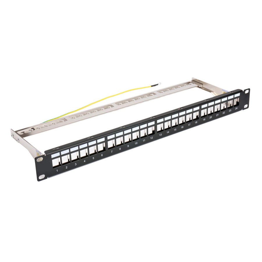 POWERTECH keystone patch panel NETW-0013, 19"/1U, 24-port, 1U