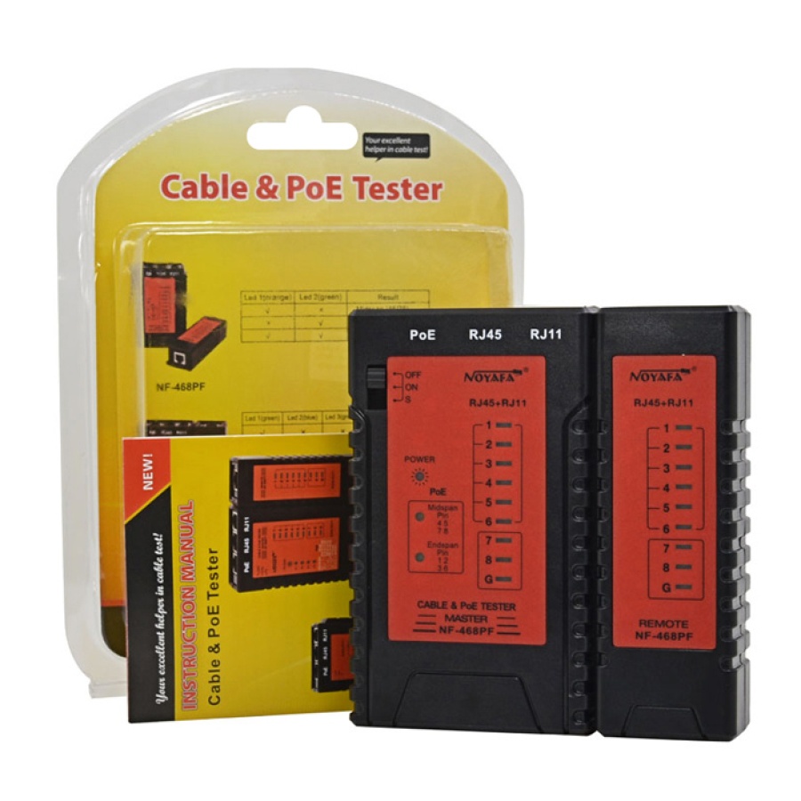 NOYAFA tester καλωδίων δικτύου NF-468PF για PoE RJ45 & RJ11 - Image 5