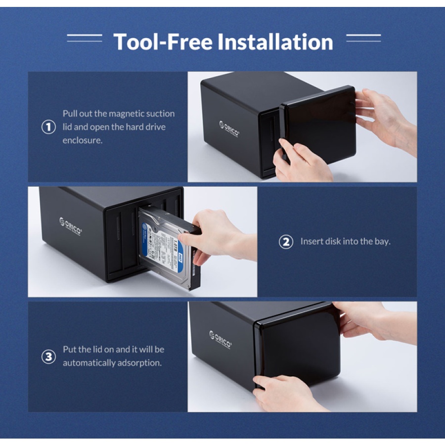 ORICO NAS για 5x 3.5" HDD NS500RU3 USB 3.0, 5Gbps, έως 80TB, μαύρη - Image 6