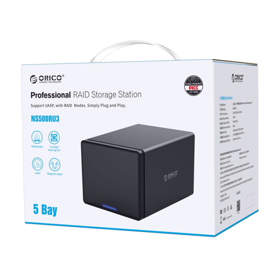 ORICO NAS για 5x 3.5" HDD NS500RU3 USB 3.0, 5Gbps, έως 80TB, μαύρη - Image 7