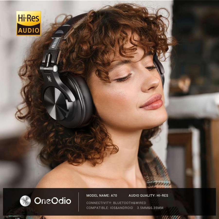 ONEODIO headphones Fusion A70, ενσύρματα/ασύρματα, Hi-Res, 40mm, μαύρο - Image 4