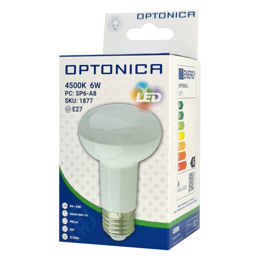 OPTONICA LED λάμπα R63 1877, 6W, 4500K, E27, 480lm - Image 3