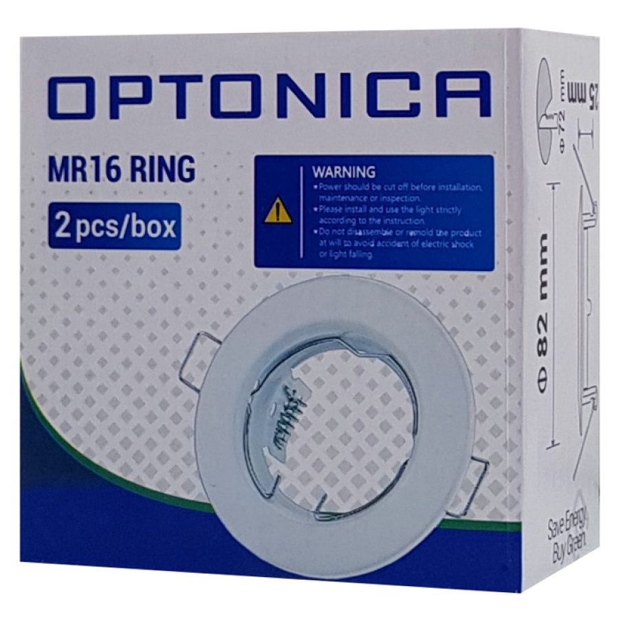 OPTONICA μεταλλικό πλαίσιο spot για MR16 5071, χωνευτό, 82x28mm, 2τμχ - Image 2