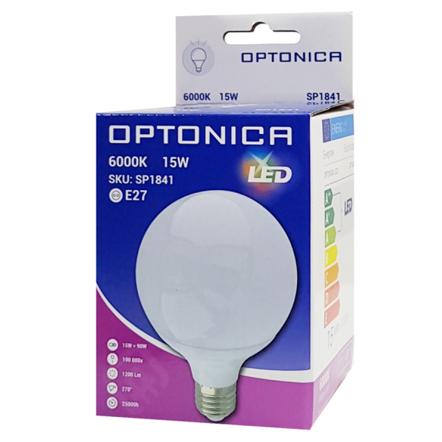 OPTONICA LED λάμπα G95 SP1841, 15W, 6000K, E27, 1200lm - Image 3