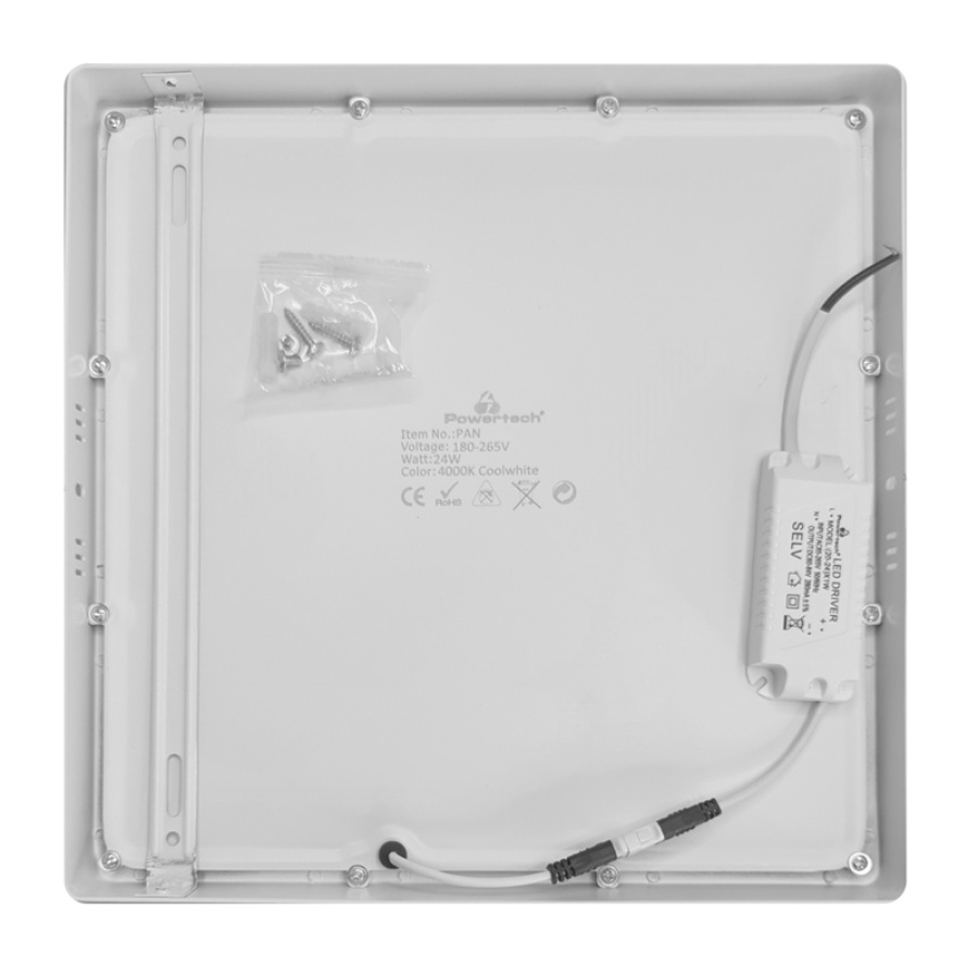 POWERTECH LED panel PAN-0005, 24W, 28.5 x 2.8cm, 4000K, 2500lm, λευκό - Image 2