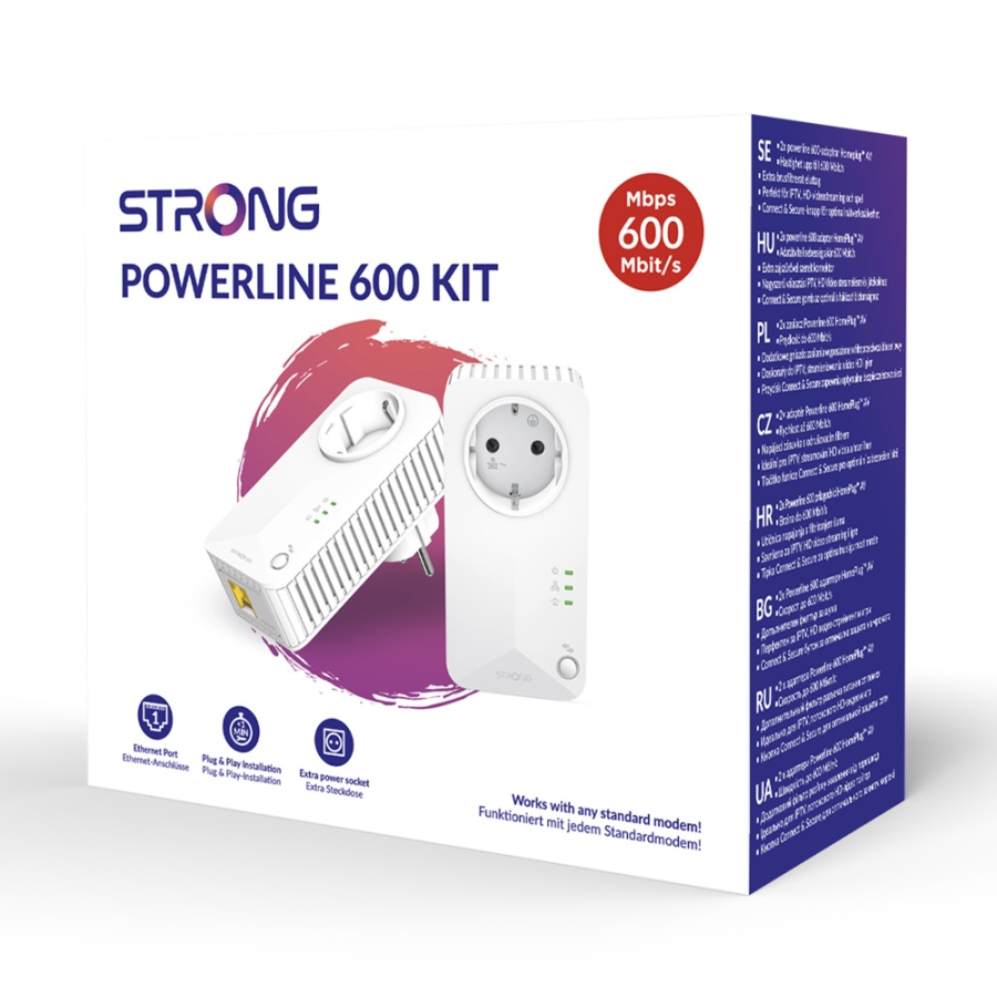 STRONG Powerline Kit POWERL600DUOEUV2, Passthrough, 600Mbps, 2τμχ - Image 4